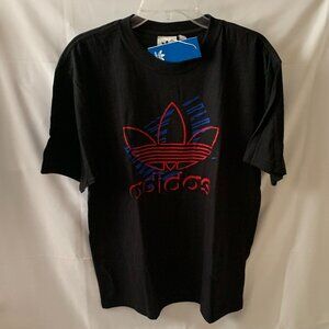 ADIDAS ORIGINALS Men's OG Sketch Trefoil Graphic Tee in Black Sz LARGE